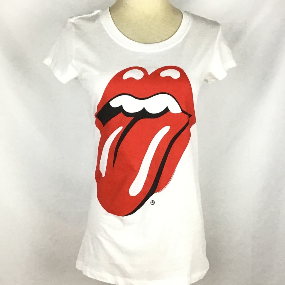 Bravado Hot Lips Graphic Tee Women Medium White Short Sleeve Rock Band NWT